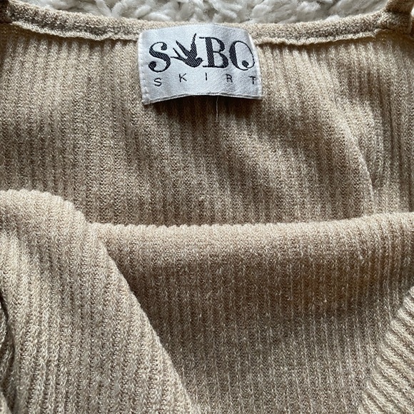Sabo Skirt Tan Knit Tie Dress (s) - Picture 5 of 5